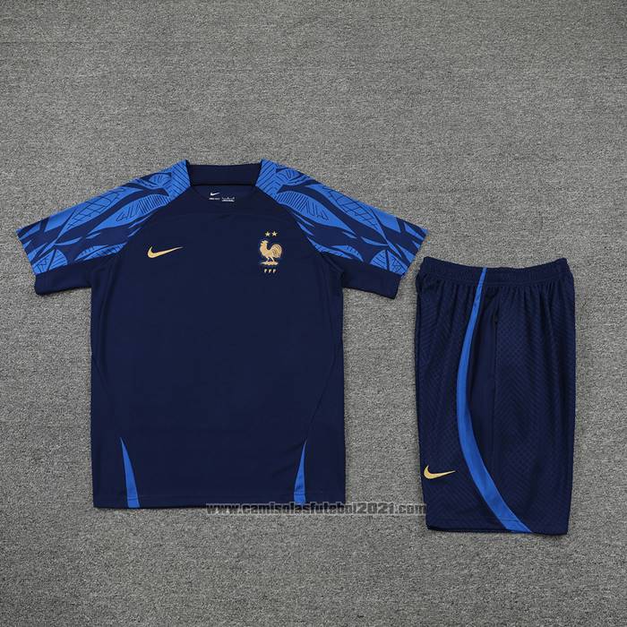 Fato de Treino Franca Manga Curta 2022-2023 Azul - Calcas Curta